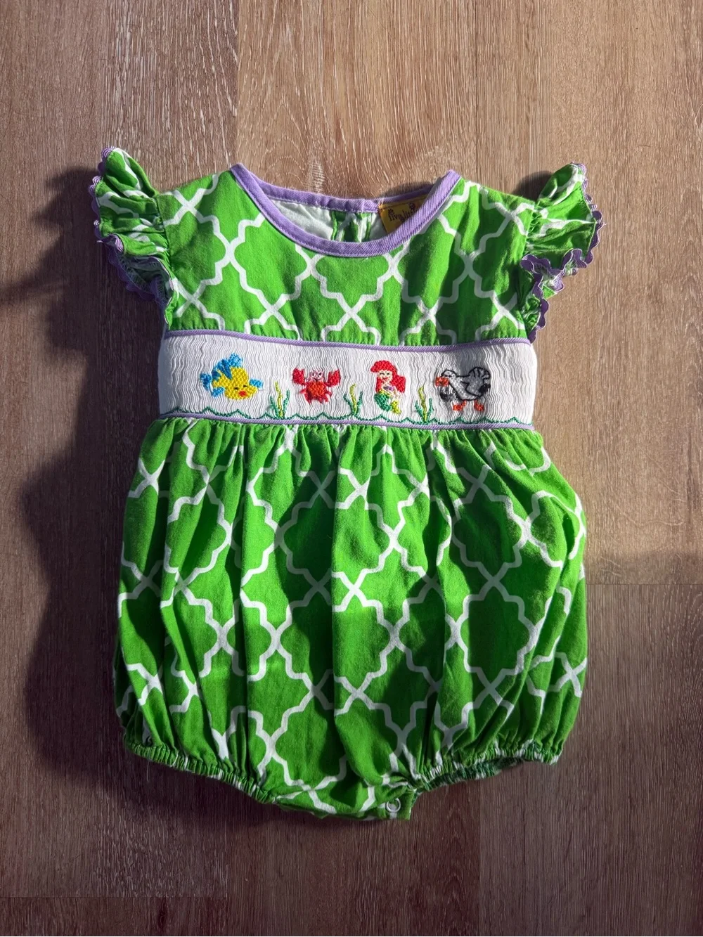 Little Mermaid Handsmocked Bubble